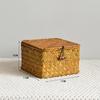 Handmade Straw Rattan Gift Basket with Lid – Woven Storage Box for Stationery & Souvenirs