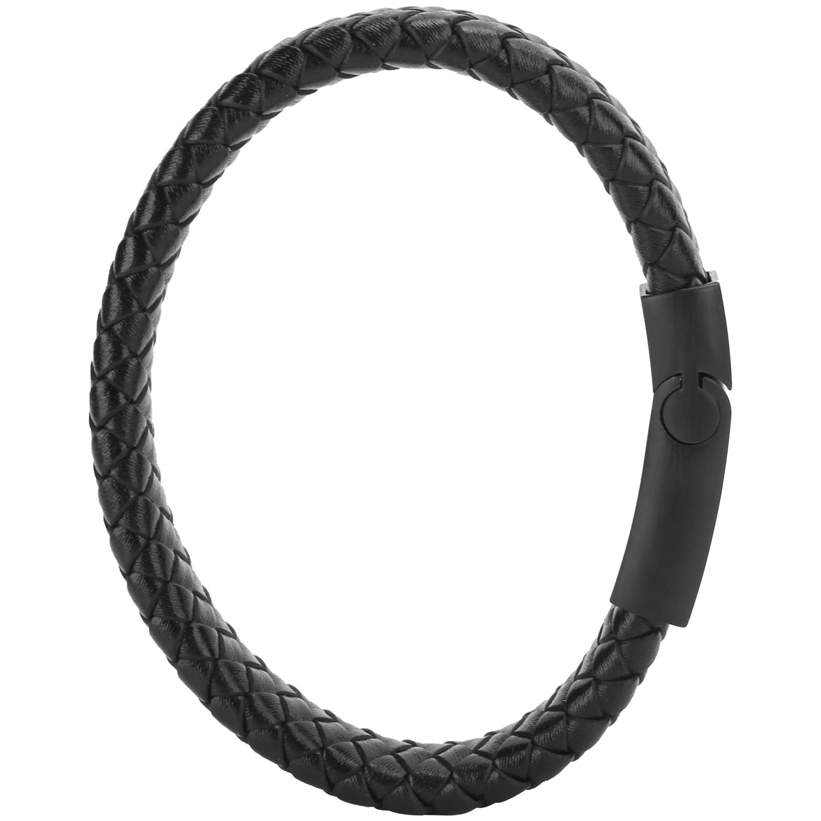 

Плетеный кожаный браслет на запястье в винтажном простом стиле с магнитной пряжкой, украшение для руки