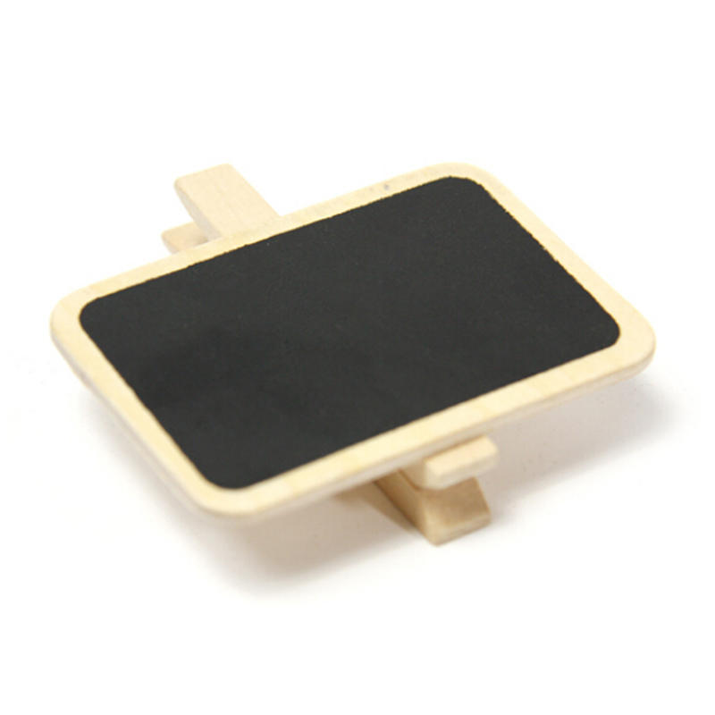 Standing Wooden Photo Holder Card Paper Note Memo Clip Desk Decor