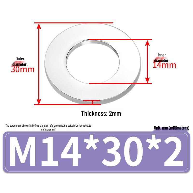 Jin Juntai Thick & Thin Stainless Steel Flat Washer, Round M10-M36