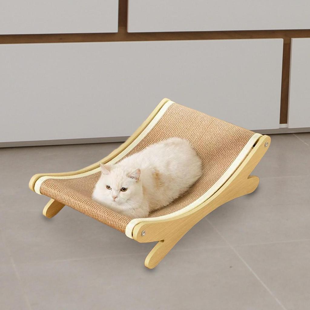 Sisal Cat Scratcher Bed Scratching Board for Kitten Large Cats Sturdy Wood Frame Furniture Protector