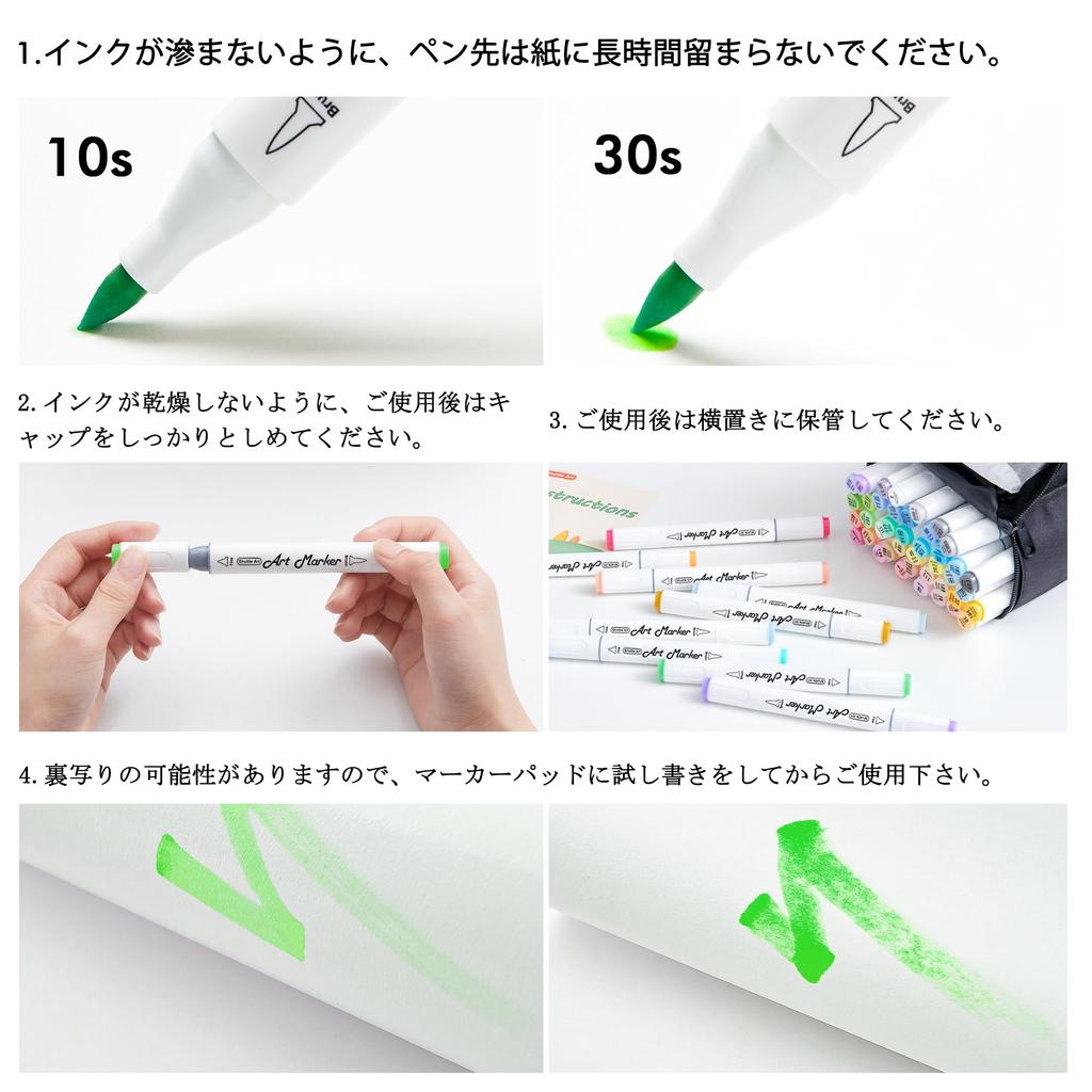 Shuttle Art Illustration Brush Pastel Brush and Fine Alcohol Marker Fine Coloring Art Gift for Adults and Kids Markers, 50-Color Set, Type, Colors,