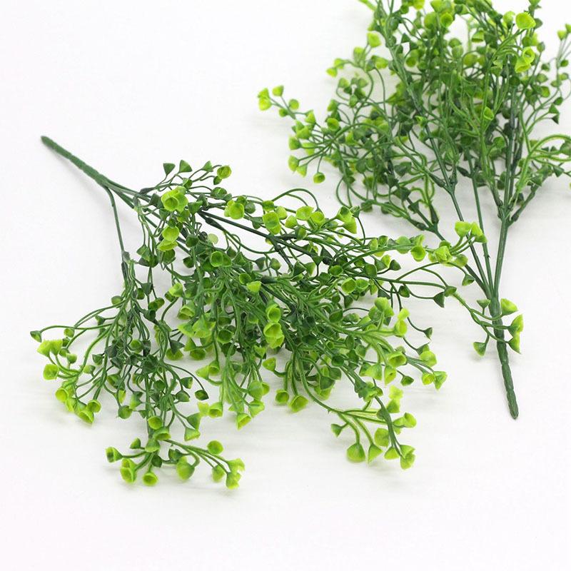 Simulated Golden Bell Willow Handle Bouquet Artificial Flower Home Desktop Flower Arrangement Decoration Plastic Fake Flower Green Plant Leaf