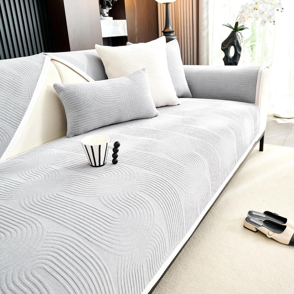 

Solid Color Cream Wind Sofa Cushion Four Seasons Universal Non-Slip Chenille Seat Cushion Modern New Sofa Cover Cloth 70*70cm