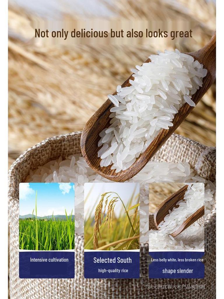 Zhuangyuanzhou Selenium-rich Long-grain Rice 2.5 kg - Premium Seasonal Fragrant Rice from Jiangxi Yichun (5 lbs)