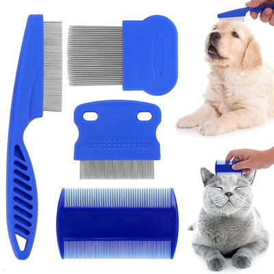 4 adet Evcil Hayvan Tarağı Güzellik Temizleme Pire Bit Kepek Düğümler Kalan Tüyler Temizleme Seti Köpekler Kediler Saç Evcil Hayvan Malzemeleri Aksesuarları