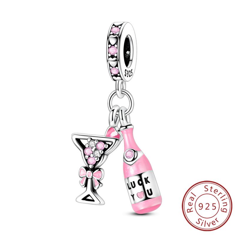 Original Charms Beads Pendants Copper Crown Strawberry Perfume Gold Bow Charm Fit Bracelet Necklace Women Jewelry