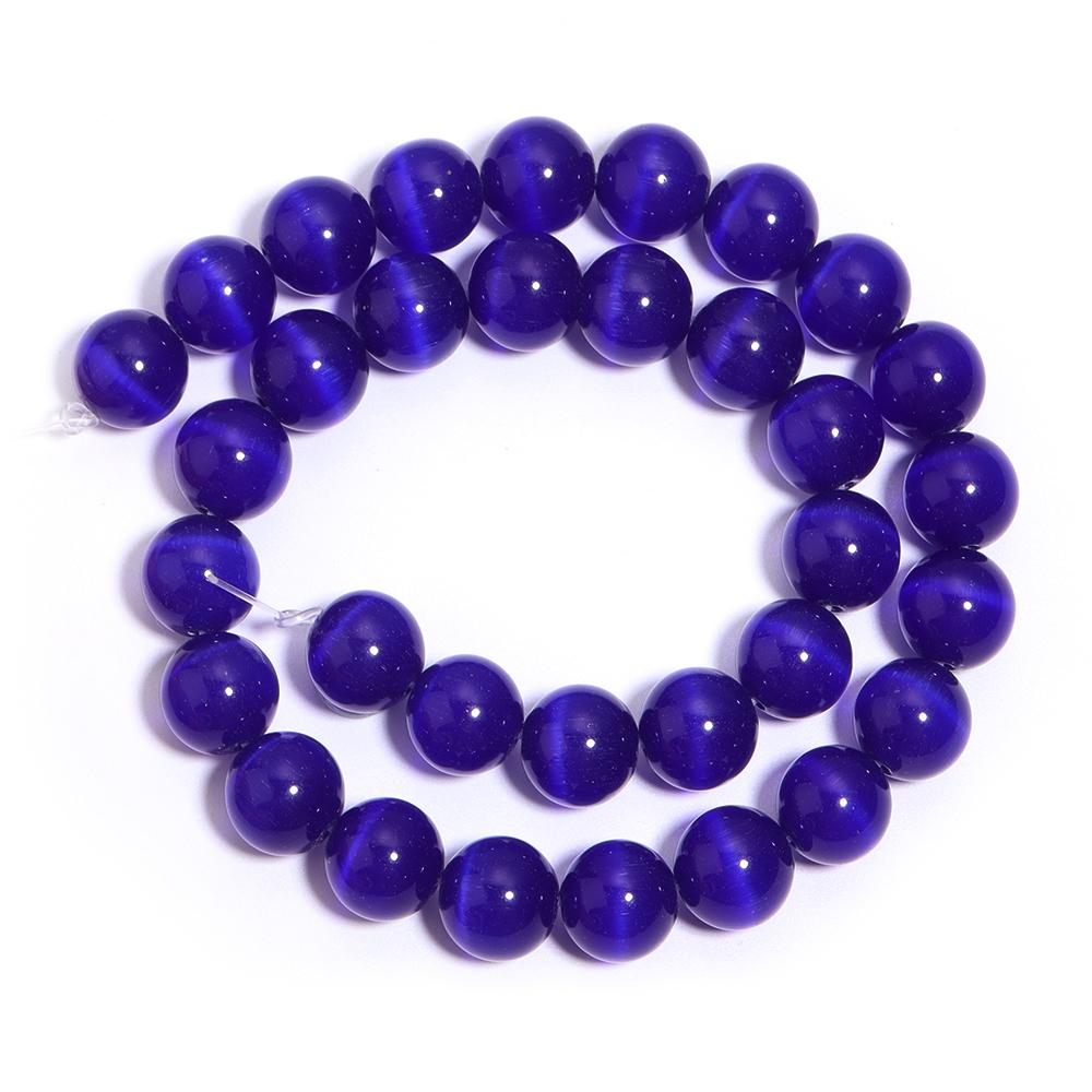 1 Strand 4/6/8/10/12mm Dark Blue Cat Eye Stone Beads Natural Round Loose Beads For Jewelry Making DIY Bracelet Necklace Supplies