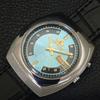 JAPAN VINTAGE ORIENT SK CRYSTAL AUTOMATIC MENS SKY BLUE DIAL WATCH a703412-1