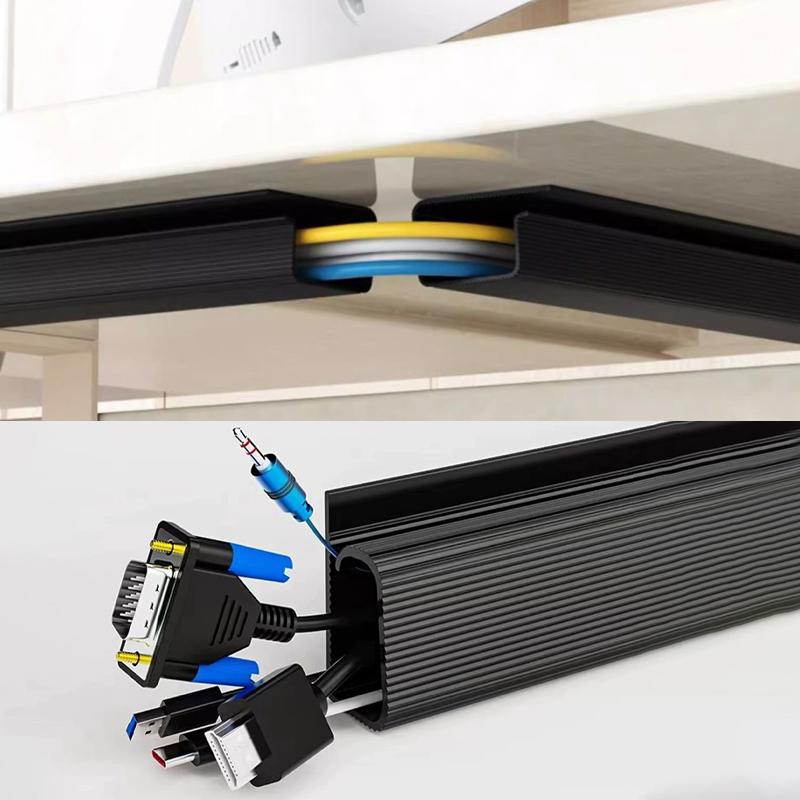 40cm Kabelmanagement unter dem Schreibtisch J-Kanal-Kabelkanal mit doppelseitigem Klebeband Kabel-Organizer-Schale für Schreibtisch Kein Bohren Kabelverstecker