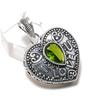 Natural Peridot Gemstone Handmade 925 Sterling Silver Jewelry Pendant 1.46" ETC-13941