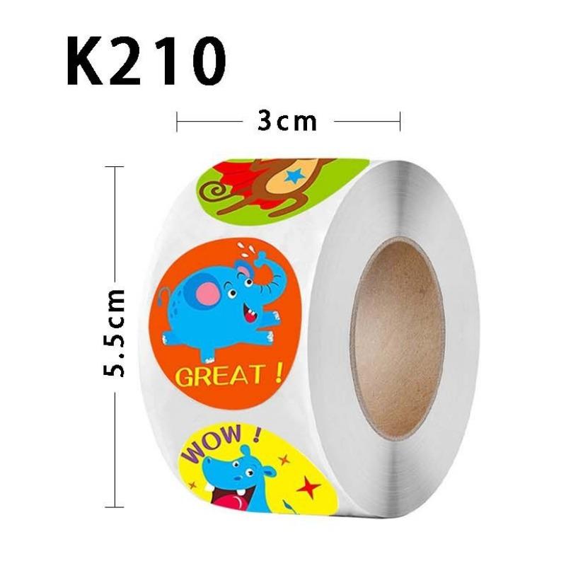 500pcs/roll Round Cat Funny Label Stickers for Packaging Phone Cases Suitcases Laptops Ins Hot Expression Stickers