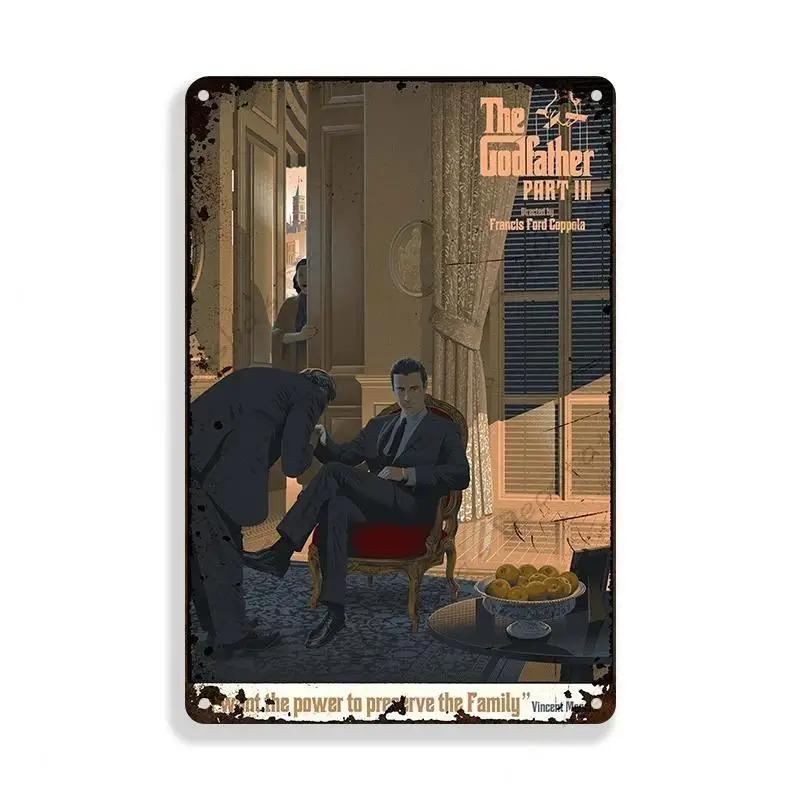 Retro Vintage Metal Tin Poster  The Godfather Sign Plaque for Bar Club Home Wall Decor  Classic Movie Wall Plate Pendant