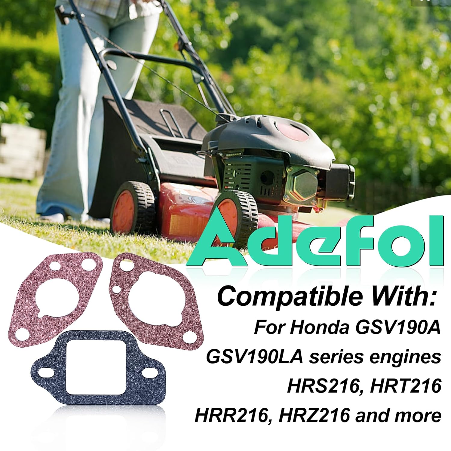

Carburettor Gasket Kit for Honda GCV160 GCV135 GCV190 GSV190 Engine and HRS216 HRT216 HRB216 HRR216 HRZ216 Lawnmower # 16212-Zl8-000, Adefol