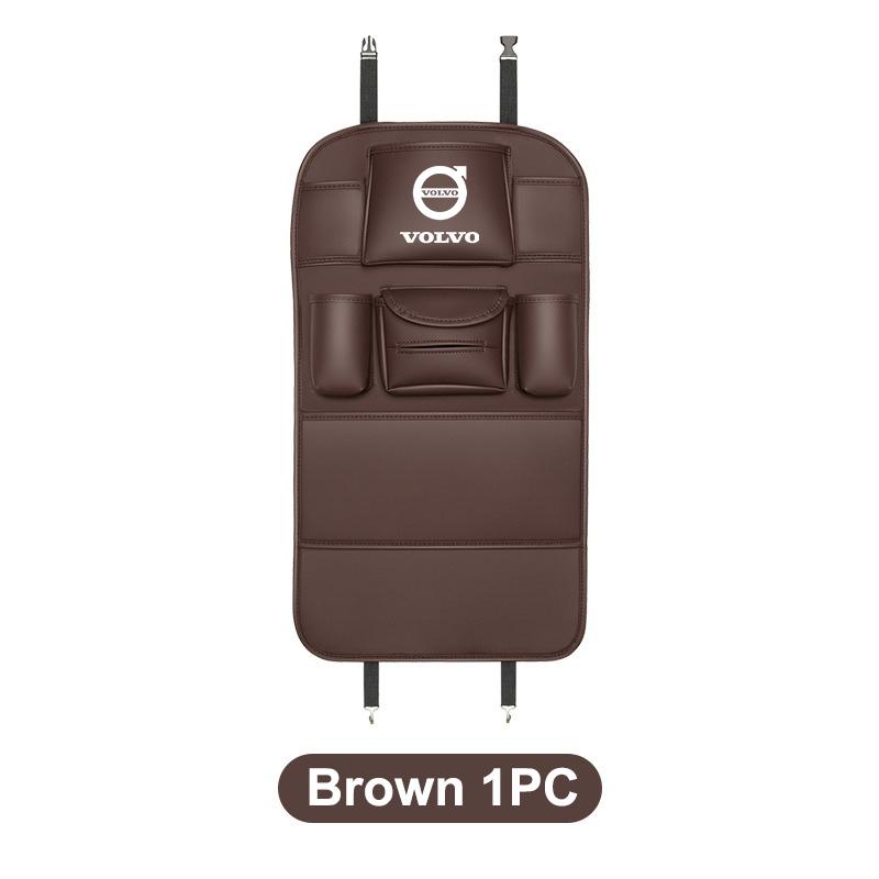 Leather Car Seat Back Organizer Storage Bag Anti-kick Pad Anti Scratch For Volvo RDesign AWD V70 XC60 S60 V60 V40 XC90 S80 XC40