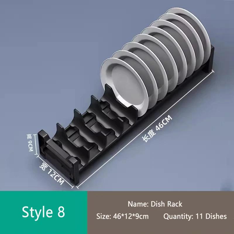 HeM Telescopic Dish Plate Drying Rack Bowl Pot Lid Storage Holder Adjustable Kitchen Organizer Drawer Separated Dish Drying Rack