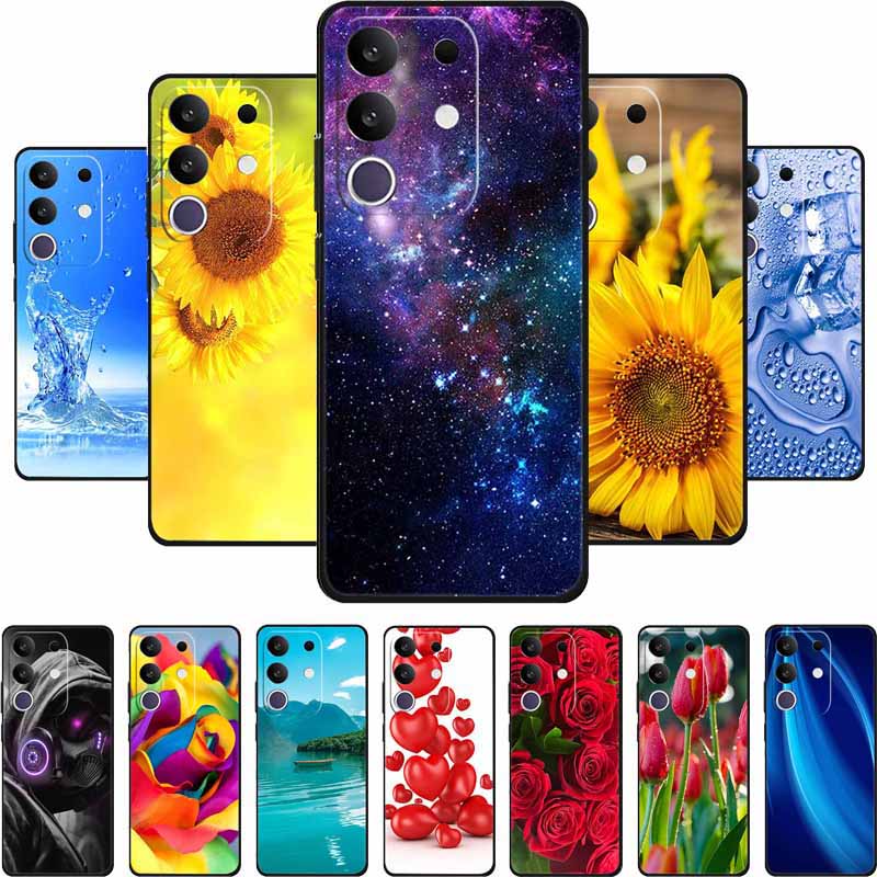 Phone Case For Vivo T4x 5G Y300T 2025 Case 6.72" Black Silicone TPU Soft Back Cover For Vivo Y29 4G Cases Y 29 Coque Funda Para