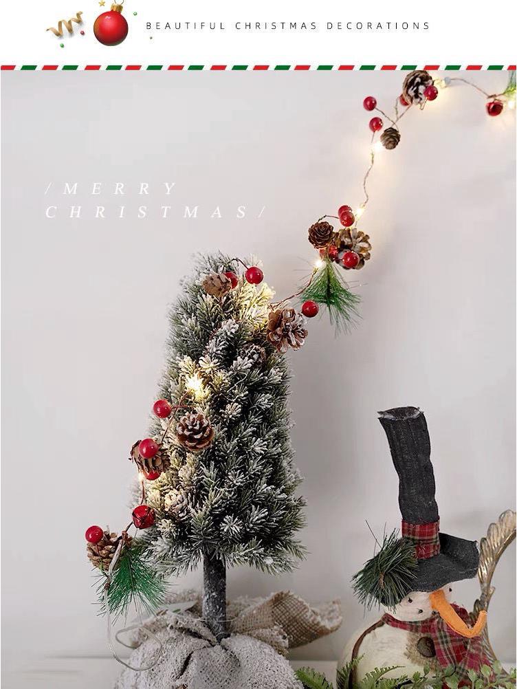 LED Christmas Fairy String Lights with Pine Cones and Bells for Tree and Holiday Decor