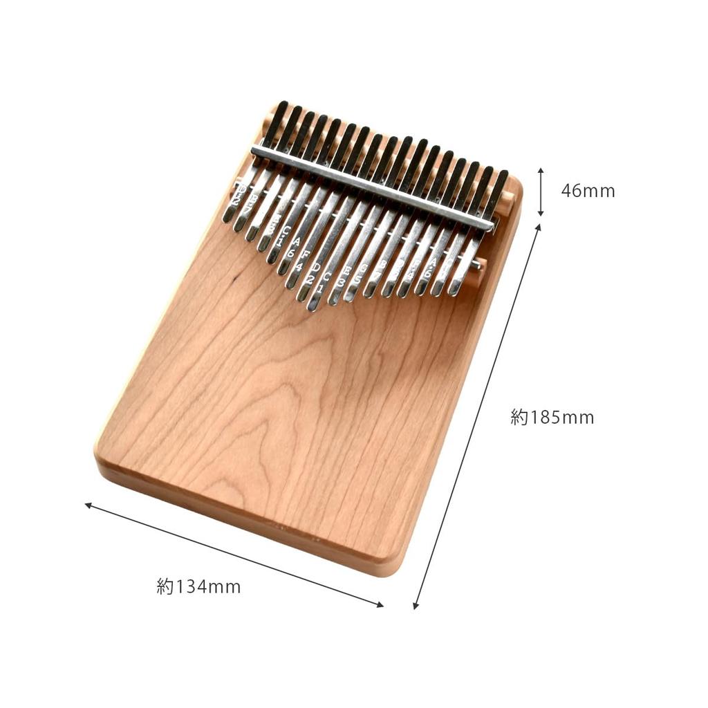 Hacoa Kalimba 17-Key Natural Wood Ethnic Instrument Solid Cherry Easy-to-Play Warmth Healing Sound