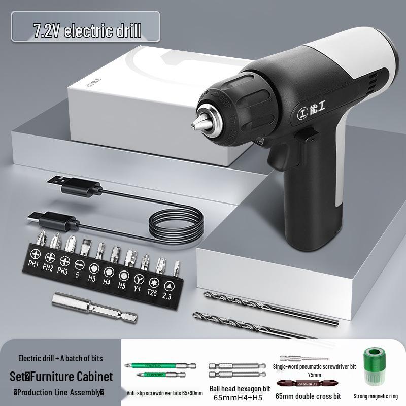 Green Forest 7.2V Cordless Drill/Driver, Multi-functional Electric Screwdriver, Rechargeable Home Tool Set.
