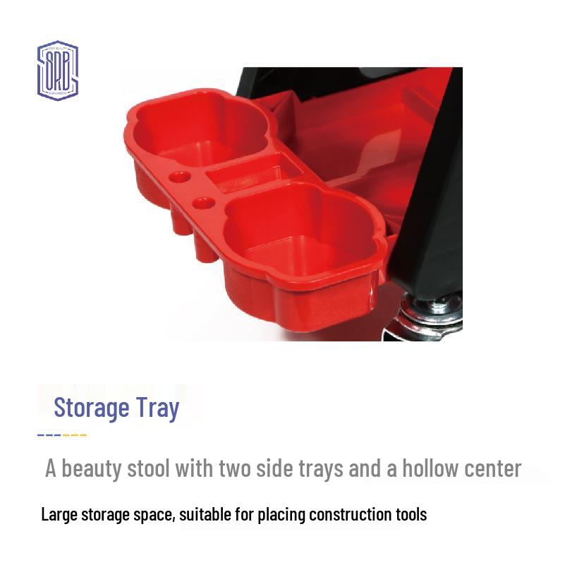 Multifunctional Detailing Stool with Swivel Wheels for Car Care and Tool Storage