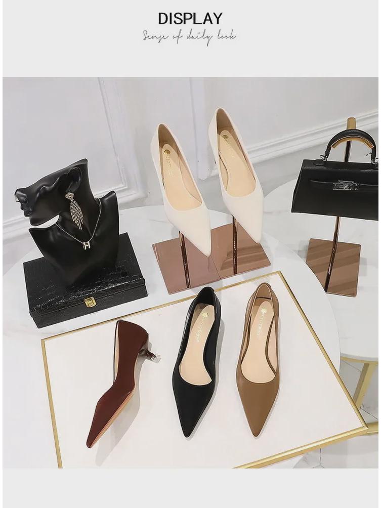 European & American Style Mid-Heel Stiletto Pumps - Sexy, Elegant, Pointed Toe, Shallow Mouth, Spring Fashion for Women