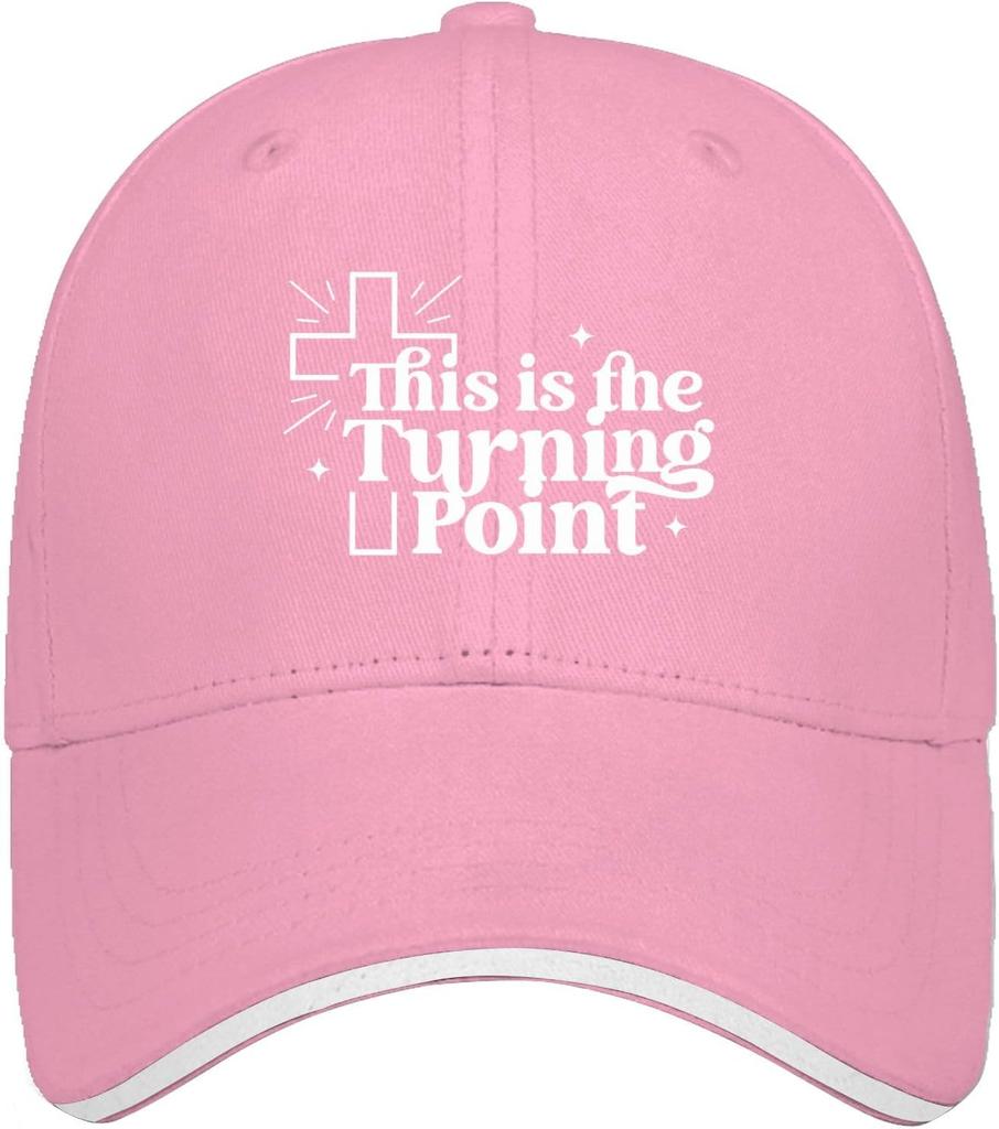 This Is The Turning Point Cross Graphic Baseball Cap Casual Polyester Adjustable Adult Headwear