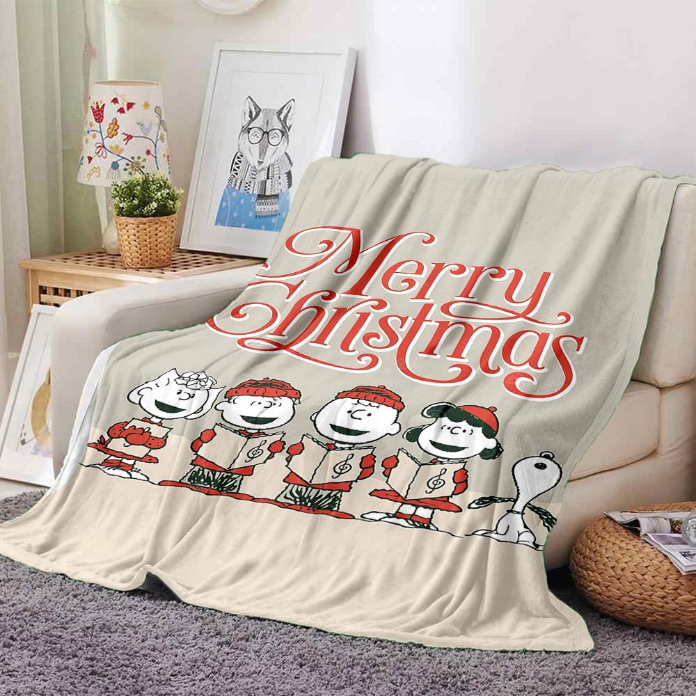 Peanuts Christmas Celebration Blanket Soft Throw Blanket For Home Bedroom Bed Sofa Travel Office Solid Christmas Blanket