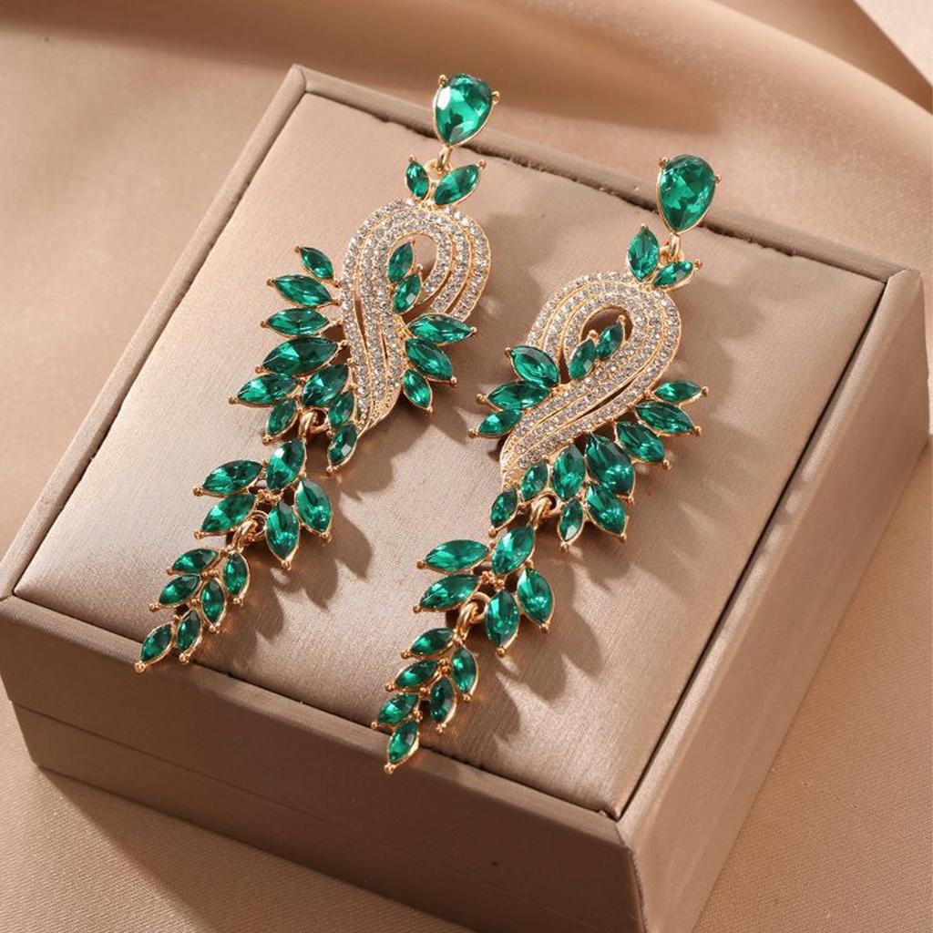 2 Pieces Of Women's Trendy Long Tassel Leaf Earrings, Outdoor Travel, Carnival, Party, Holiday Dressing Gifts -801098