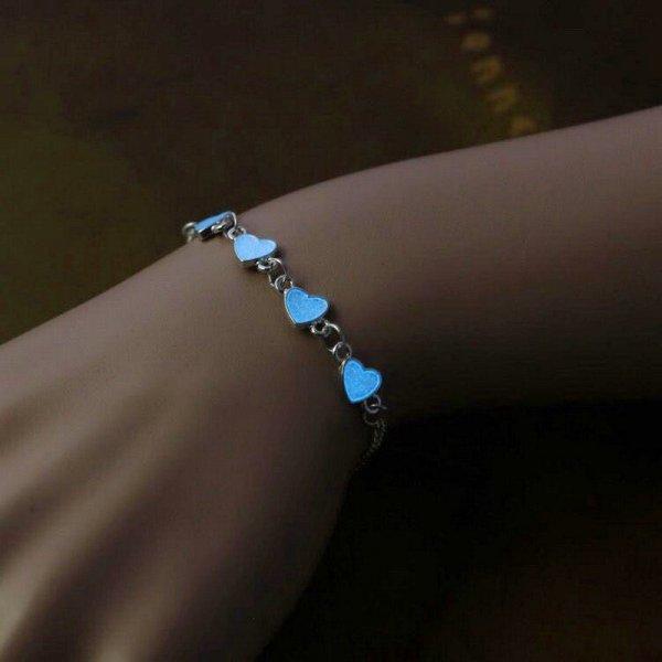 New Romantic Luminous Love Heart Stars Bracelet for Woman Glow In The Dark Charm Bracelet Girl Party Personality Jewelry Gifts