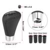 Black Universal 5 Speed Car Gear Shift Knob PU Leather with Hole Black Stitches