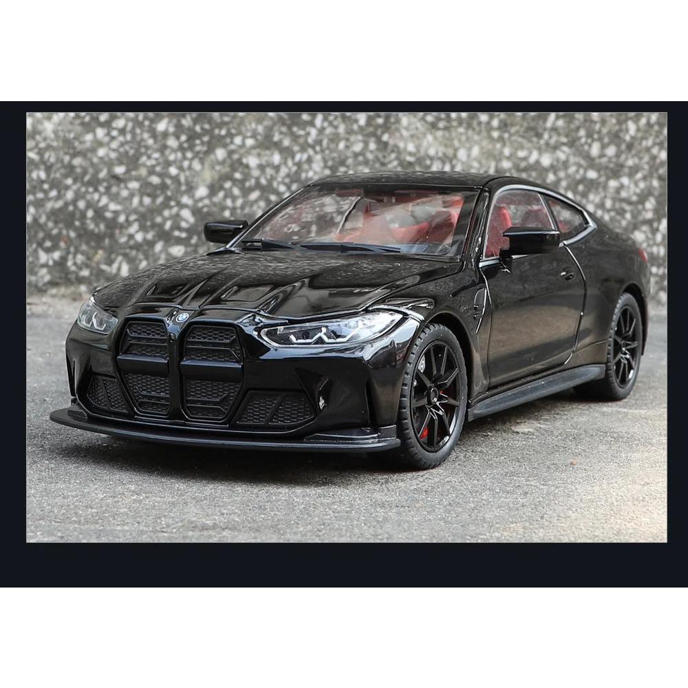 1/24 BMW M4 G82 Coupe Alloy Sports Car Model Diecasts Metal Vehicles Car Model Simulation Sound Light Collection Chlidrens Toys Gift