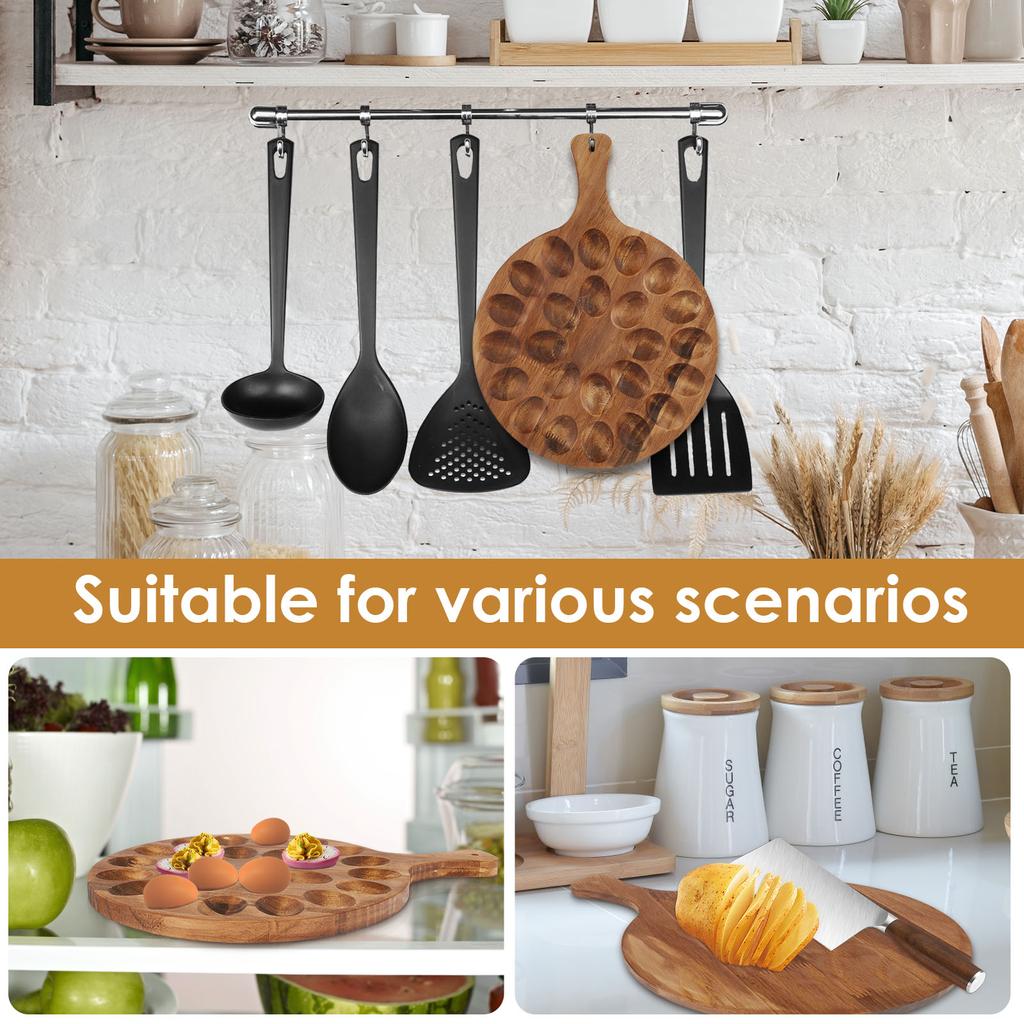 Suport Ouă din Lemn 6/24 Găuri Suport Depozitare Ouă Organizator pentru Gătit Acasă Bucătărie Raft pentru Afișare pe Masă Instrument Depozitare Frigider