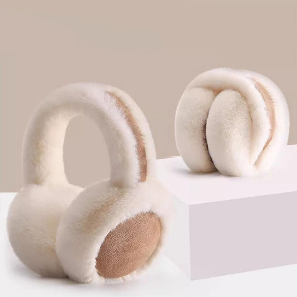 Winter Warm Earmuffs Cute Warm Brown Suede Plush Earmuffs Women's Maillard Collapsible Soft And Thick Earmuffs Winter Wear