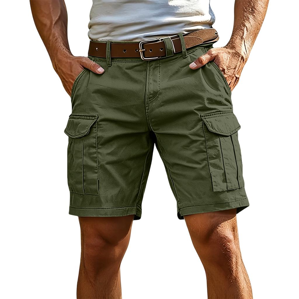 Men's Casual Lightweight Cargo Shorts Five Pocket Relaxed Fit Summer Work Shorts Without Belt for Outdoor Activities