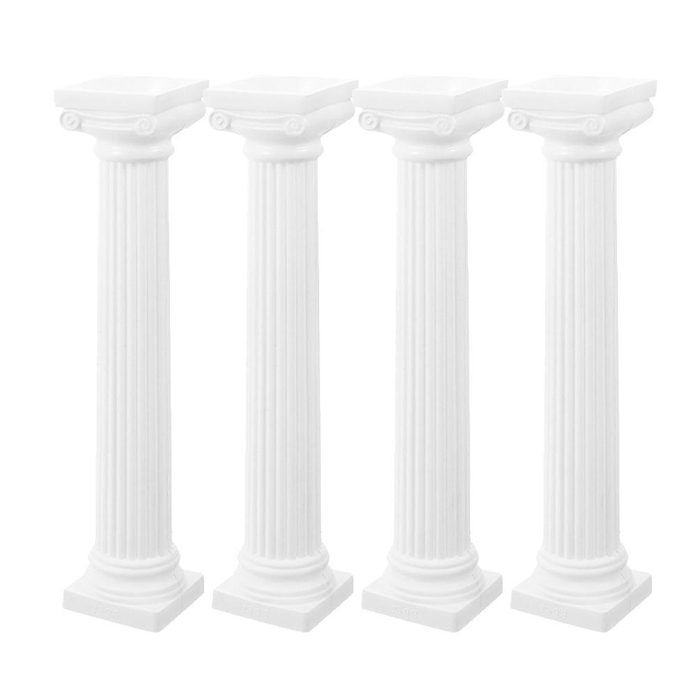 

4Pcs Roman Column Decor Miniature Pillars for Entry Way Table Desk Decoration Photo Prop Yard Indoor Outdoor 17X3.2X3.2CM