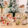 Playful Section Four Wooden Christmas Box Ornaments With Cartoon Snowman Reindeer Angel