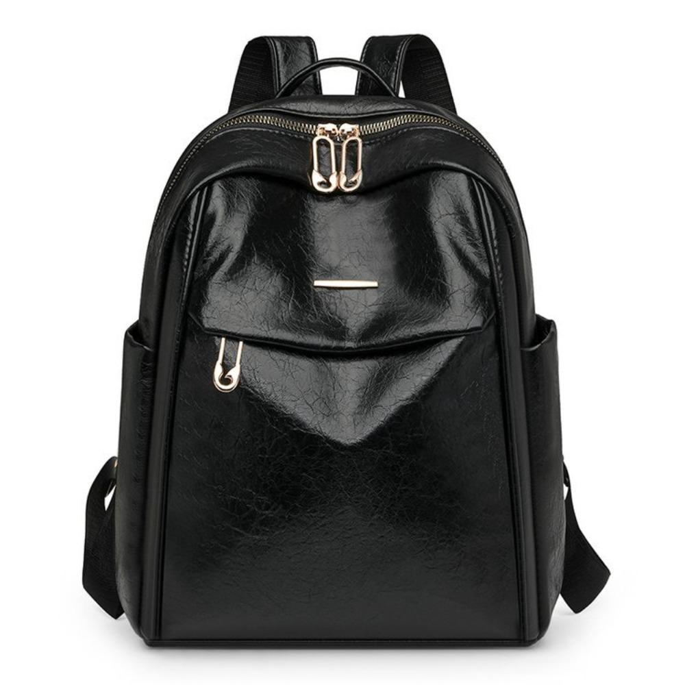 New retro backpack large capacity solid color simple travel backpack casual versatile commuter middle-aged women's bag