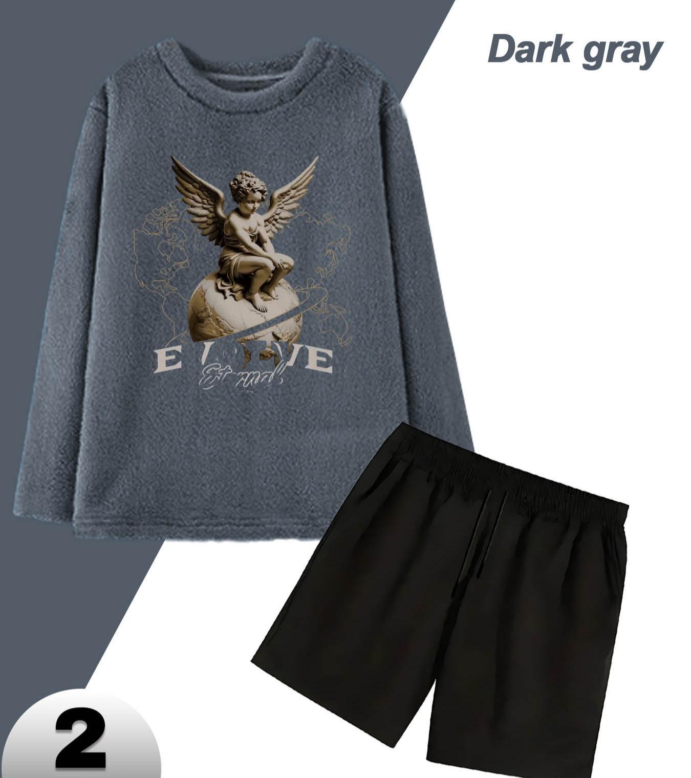 Теплый мужской повседневный фланелевый комплект для дома M