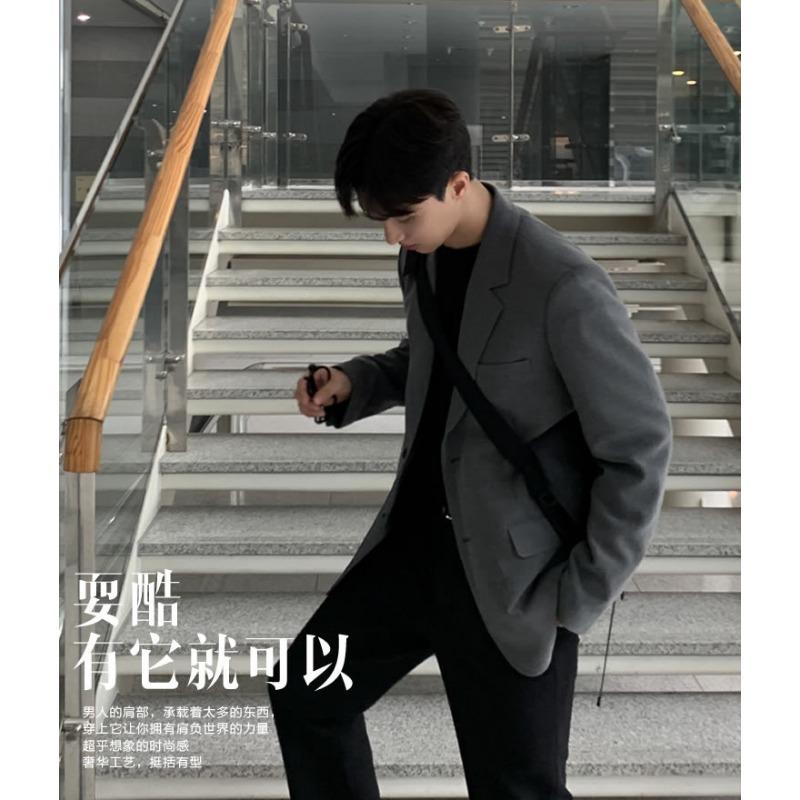 Men's Oversized Casual Blazer - Single Breasted Notched Lapel Relaxed Fit Suit Jacket