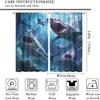 Shark Themed Curtains, Sea of Ferocious Sharks, Spectacular Sea Animal Shark Landscape Decorated Curtains, Boy Personality Room Decorated Rod Pocket