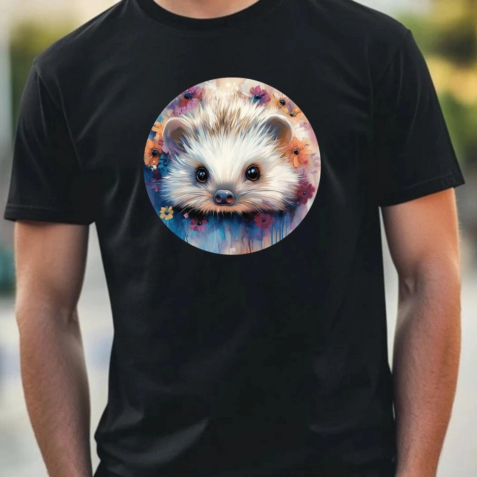 T-Shirt Herren Igel Portrait Motiv Baumwolle Größe XS bis 5XL L
