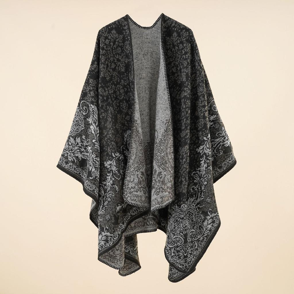 Cashmere Winter Warm Ponchos And Capes For Women Foulard Femme Shawls And Wraps Floral Pashmina Female Bufanda Mujer
