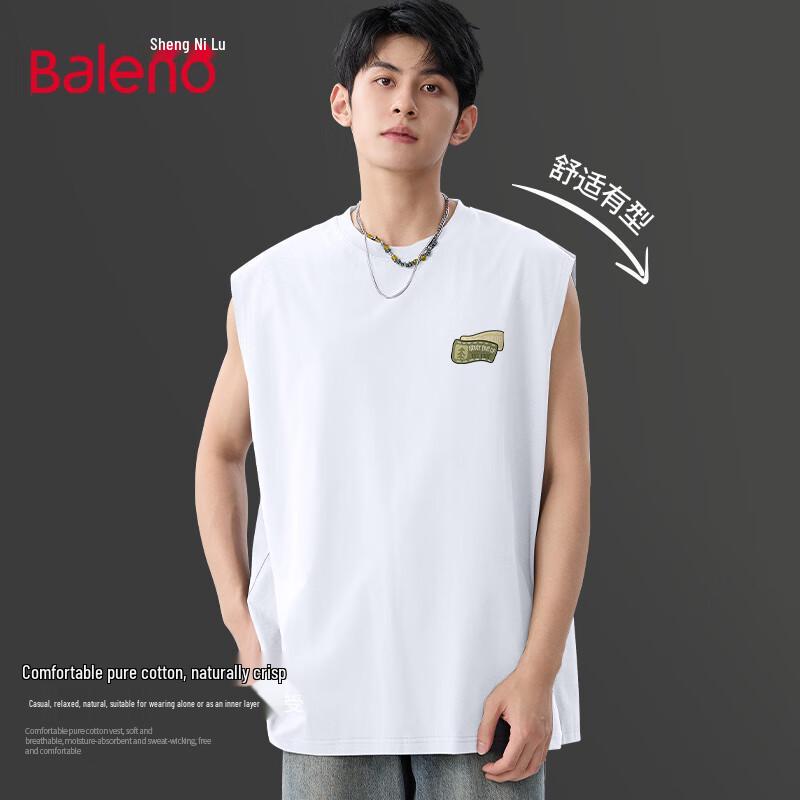 Baleno Men's Casual Pure Cotton Graphic Sleeveless T-Shirt