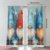 Set Of 2 Flat Printing Christmas Hot Party Curtains Gnomes Snow Forest Digital Printed Polyester Drapes Festive Wall Made