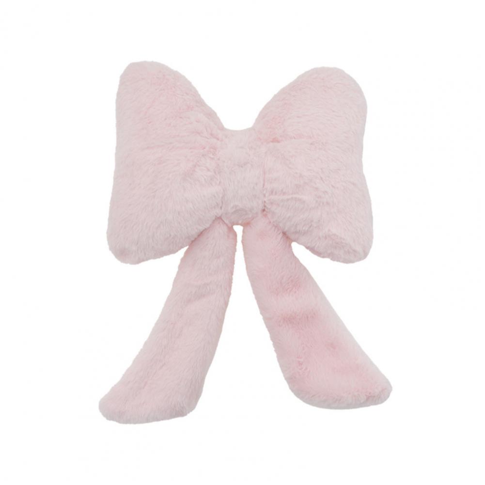 Soft Car Neck Pillow Lumbar Support Plush Bow Car Headrest Pillow Soft Lumbar Support Cushion Comfortable Waist Pillow