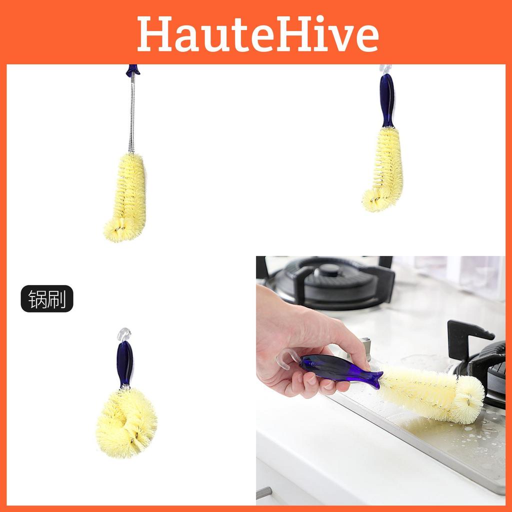 Short Angled Handle Bottle Brush With Nylon Bristles For Cleaning Deep