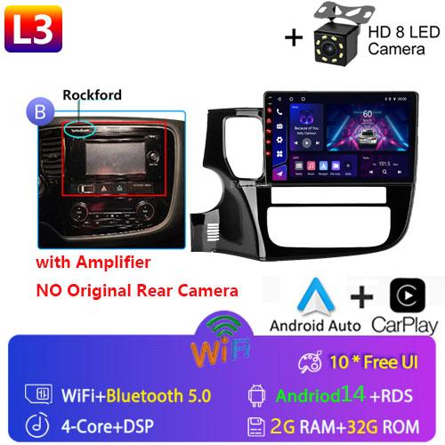 Android 14 For Mitsubishi Outlander 3 GF0W GG0W 2012-2018 Stereo Car Radio Multimedia Video Player GPS AI Voice CarPlay