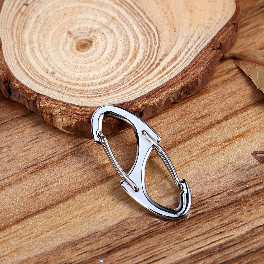 5PCS Alloy Metal Electroplate Camping Carabiner Keychain Quick Release Clip Key  (black)