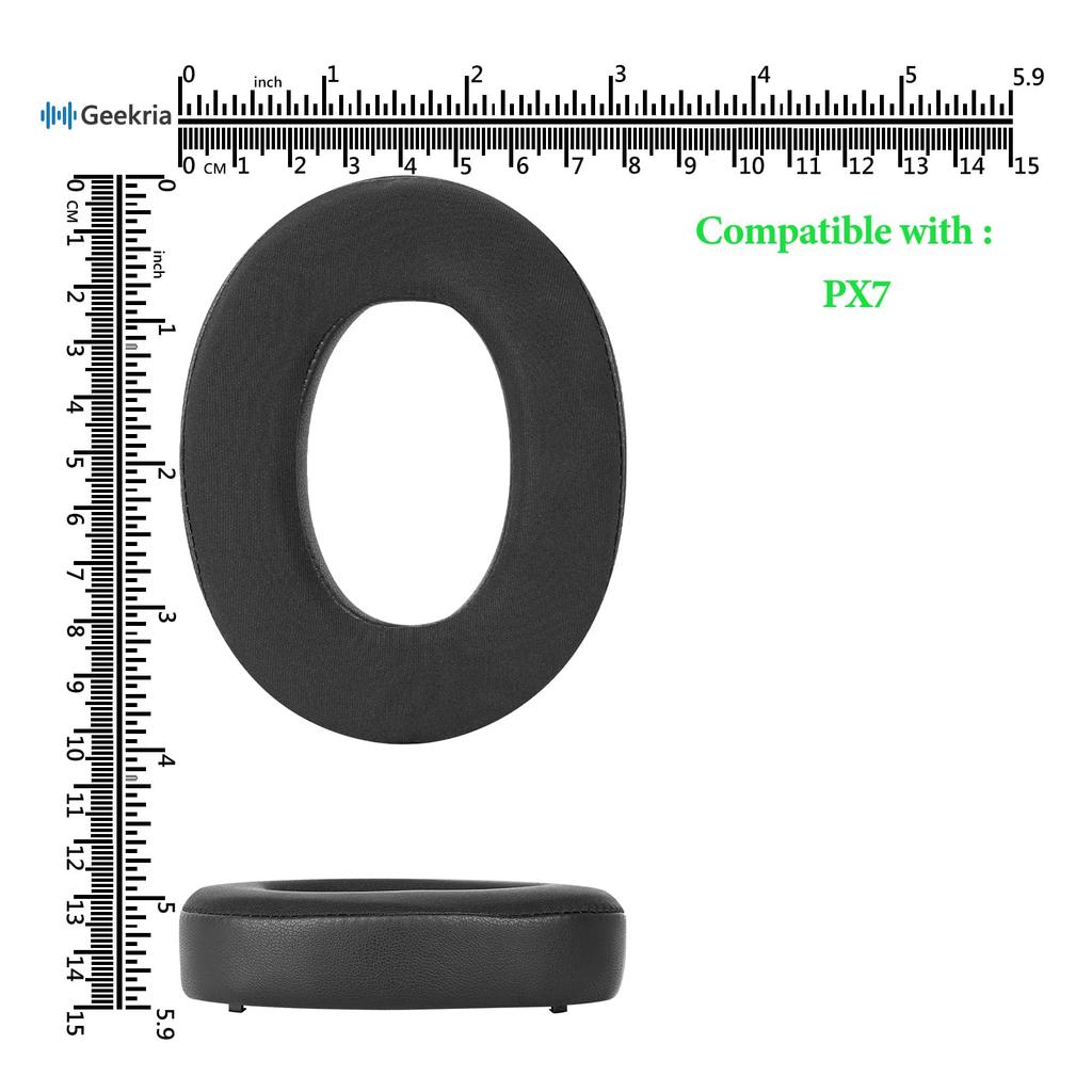 Geekria Sport Earpads Compatible with B&W Bowers & Wilkin PX7 Headphones, Cooling Gel, Black